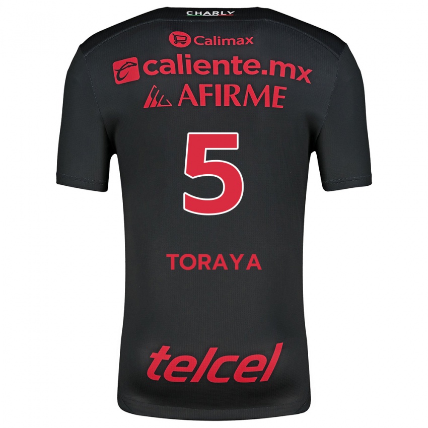 Hombre Camiseta Yadira Toraya #5 Negro Rojo 1ª Equipación 2024/25 La Camisa México