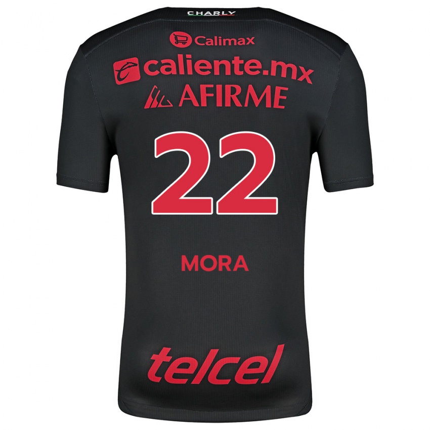 Hombre Camiseta Bianca Mora #22 Negro Rojo 1ª Equipación 2024/25 La Camisa México