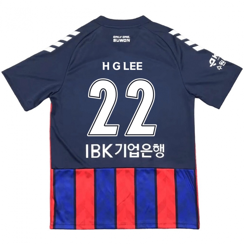 Hombre Camiseta Gwang-Hyeok Lee #22 Azul Rojo 1ª Equipación 2024/25 La Camisa México