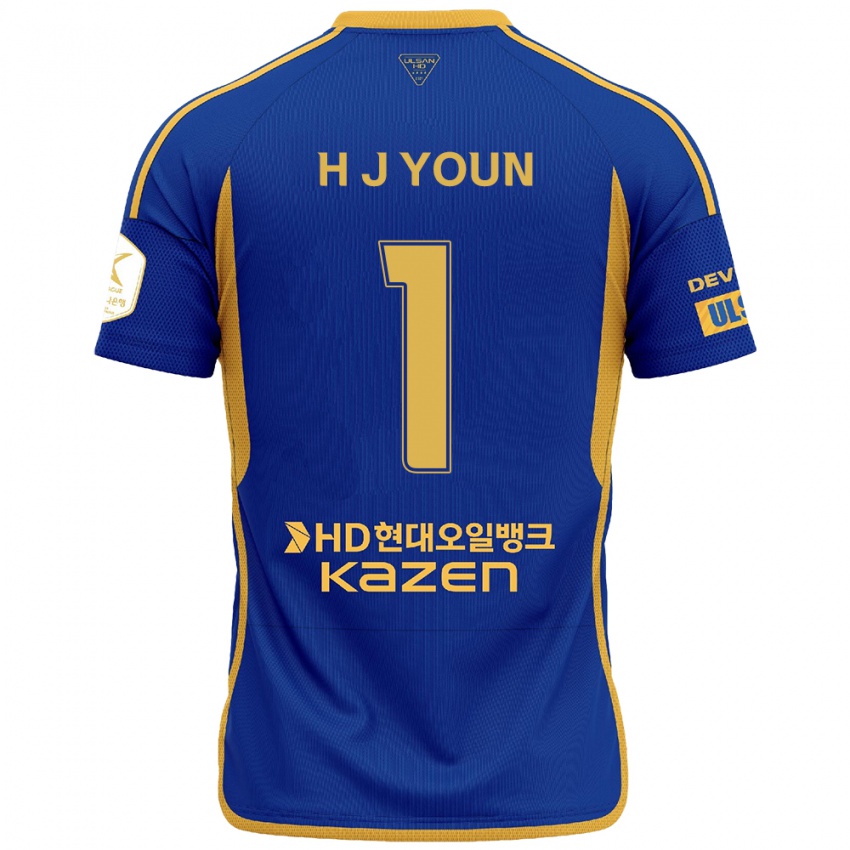 Hombre Camiseta Je-Hun Youn #1 Azul Amarillo 1ª Equipación 2024/25 La Camisa México