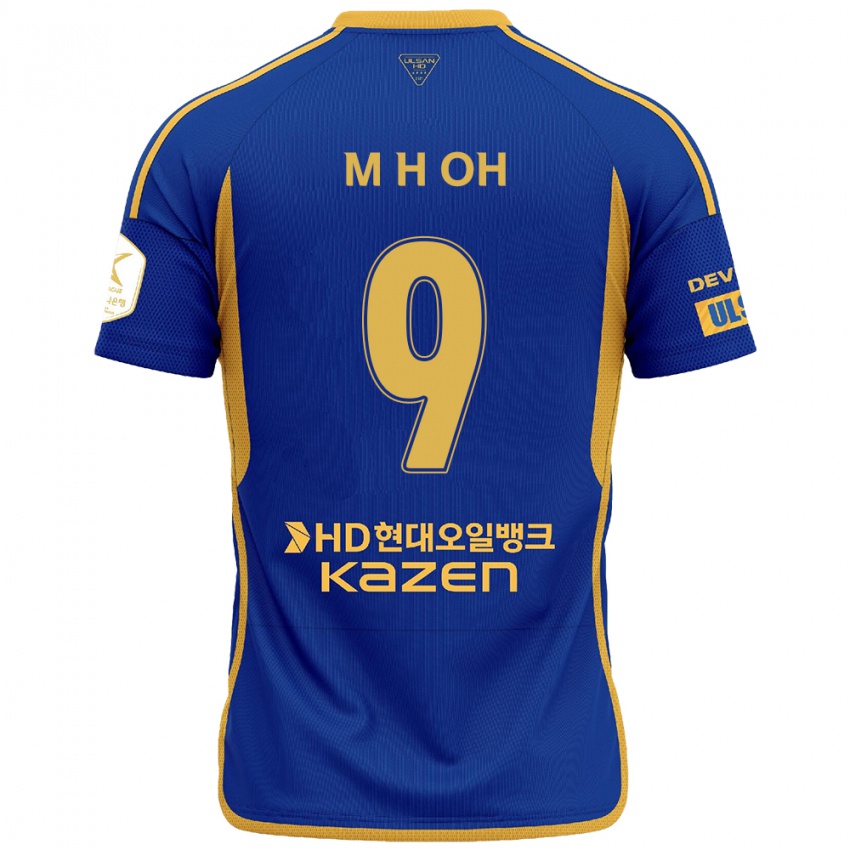 Hombre Camiseta Hyun-Min Oh #9 Azul Amarillo 1ª Equipación 2024/25 La Camisa México