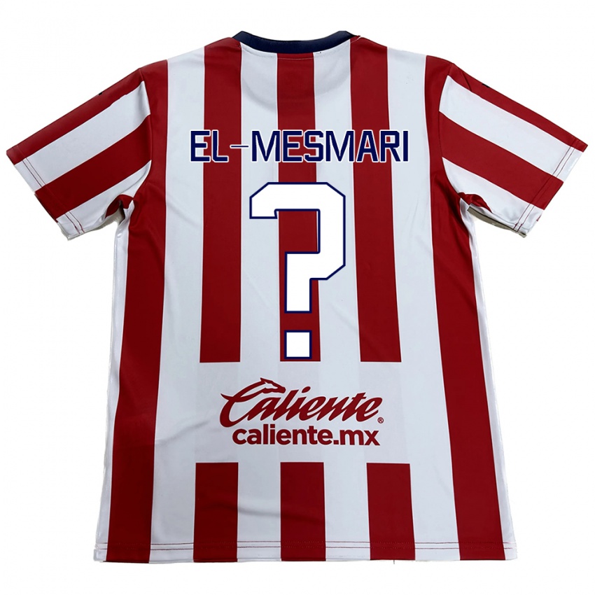 Hombre Camiseta Bruce El-Mesmari #0 Rojo Blanco 1ª Equipación 2024/25 La Camisa México