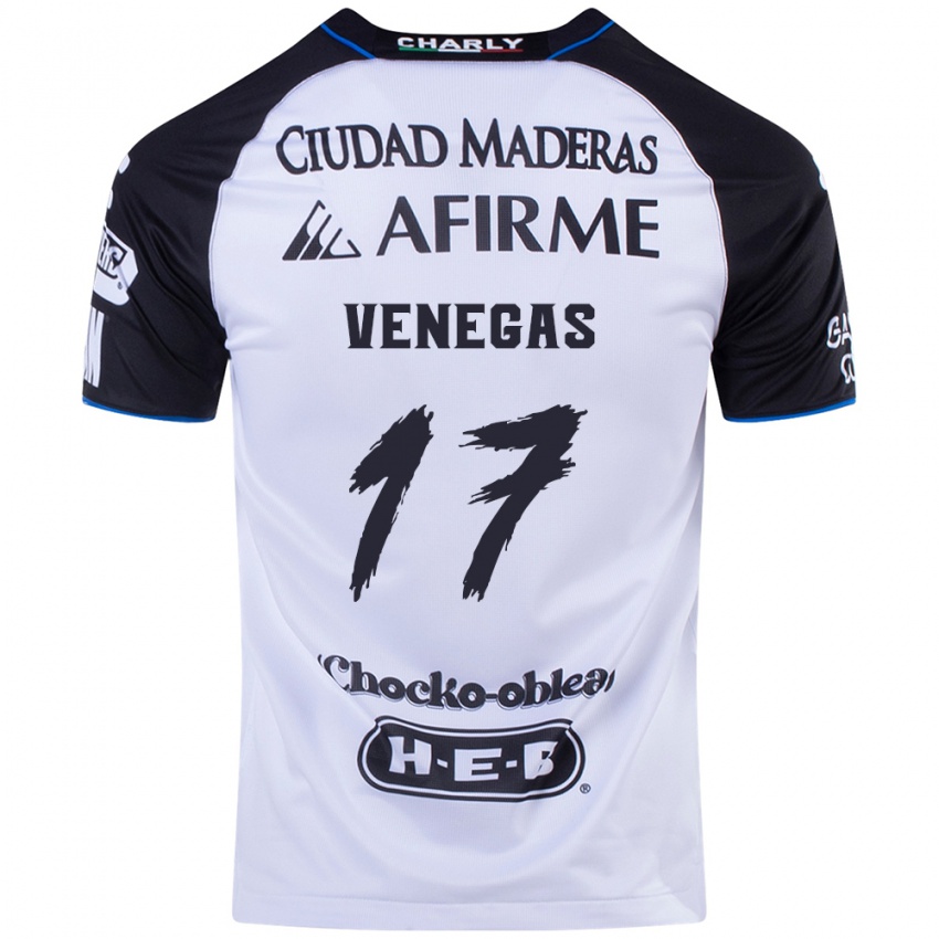 Hombre Camiseta Francisco Venegas #17 Azul Negro 1ª Equipación 2024/25 La Camisa México