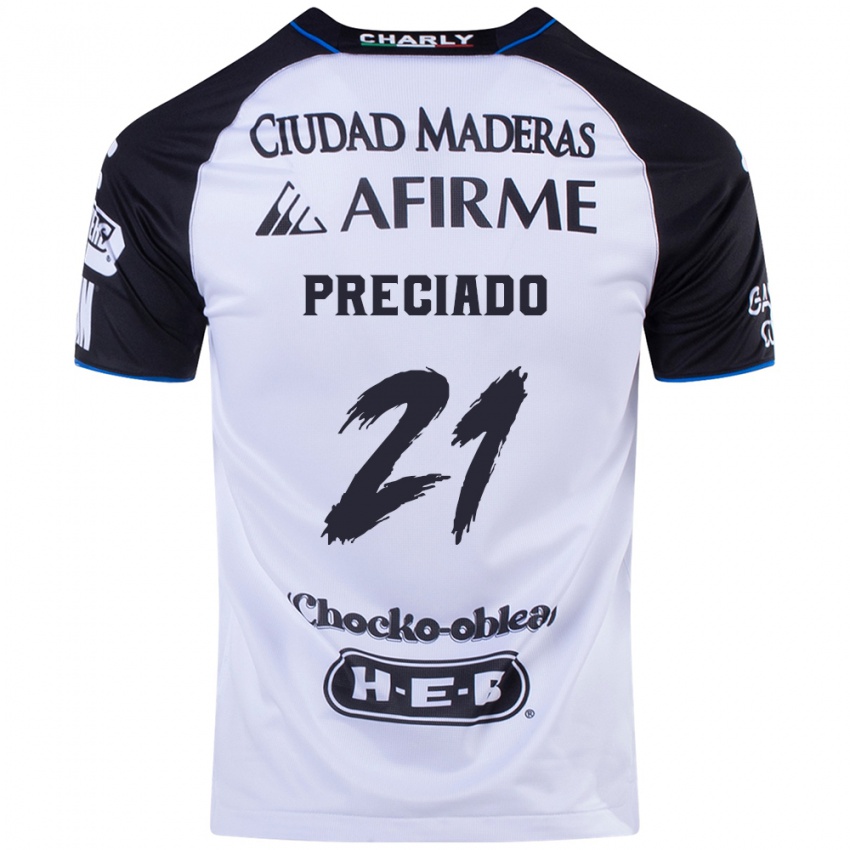 Hombre Camiseta Ayrton Preciado #21 Azul Negro 1ª Equipación 2024/25 La Camisa México