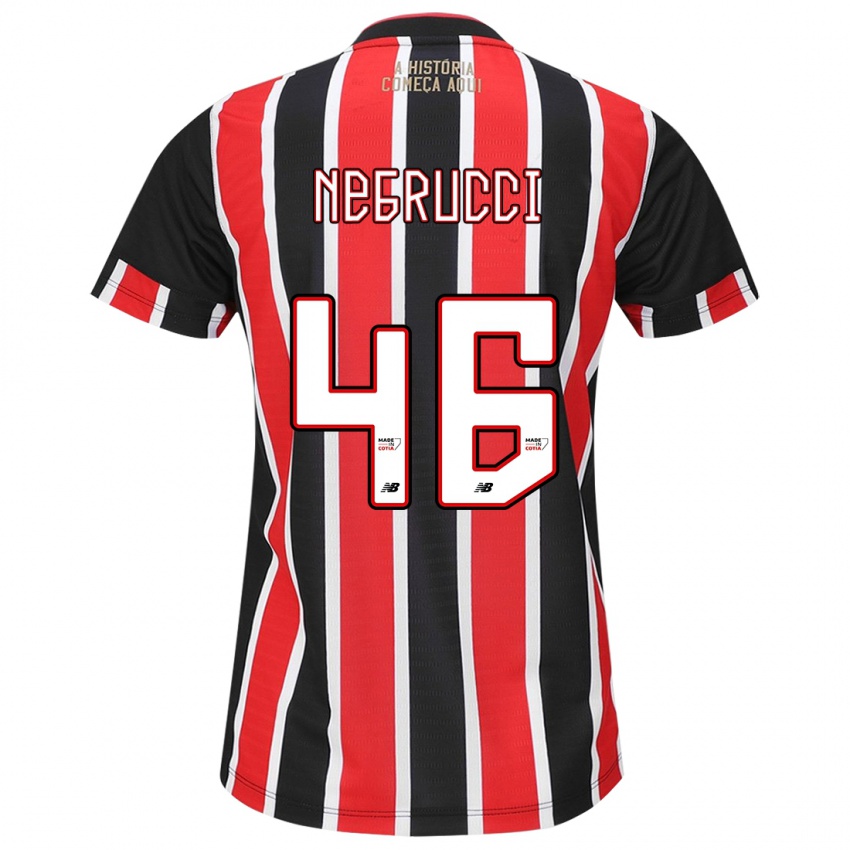 Hombre Camiseta Felipe Negrucci #46 Negro Rojo Blanco 2ª Equipación 2024/25 La Camisa México