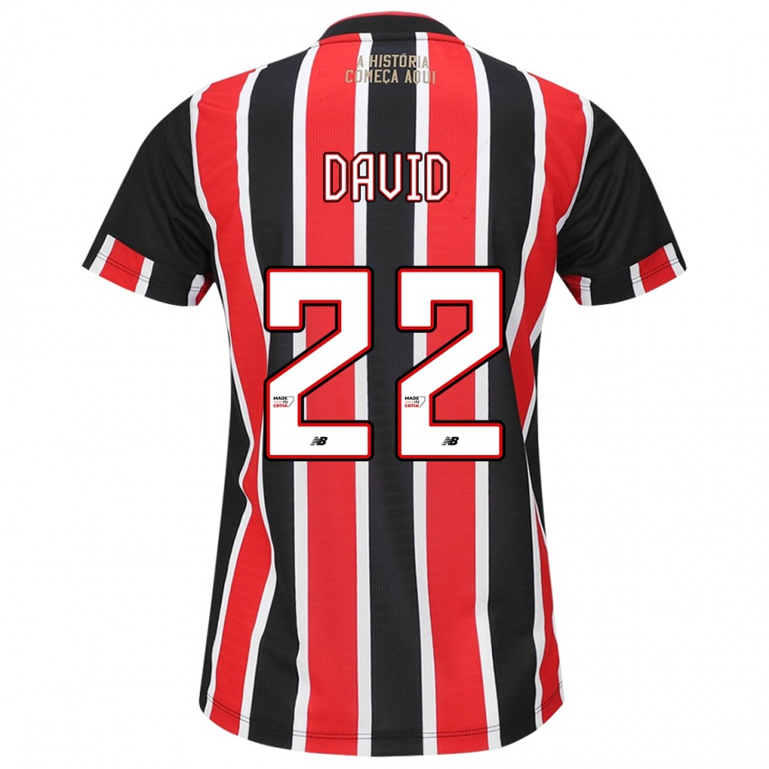 Hombre Camiseta David #22 Negro Rojo Blanco 2ª Equipación 2024/25 La Camisa México