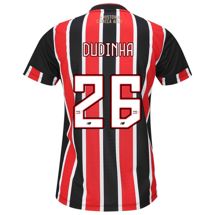 Hombre Camiseta Dudinha #26 Negro Rojo Blanco 2ª Equipación 2024/25 La Camisa México