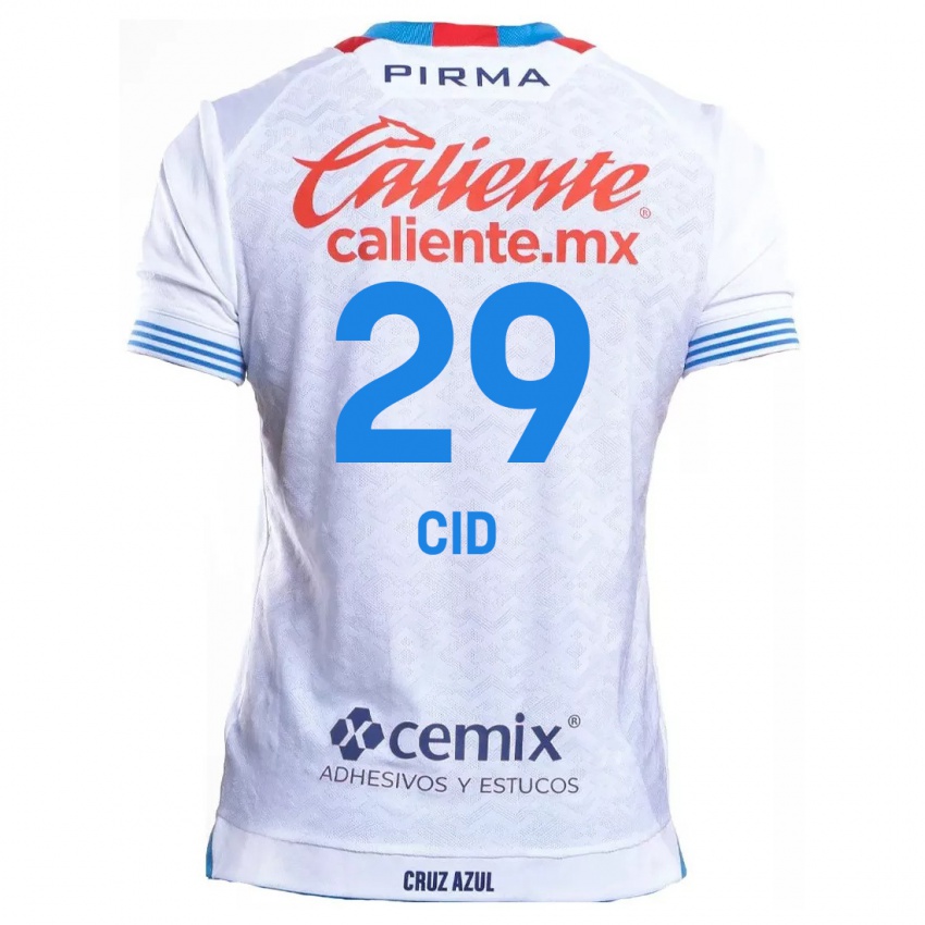 Hombre Camiseta Claudia Cid #29 Blanco Azul 2ª Equipación 2024/25 La Camisa México