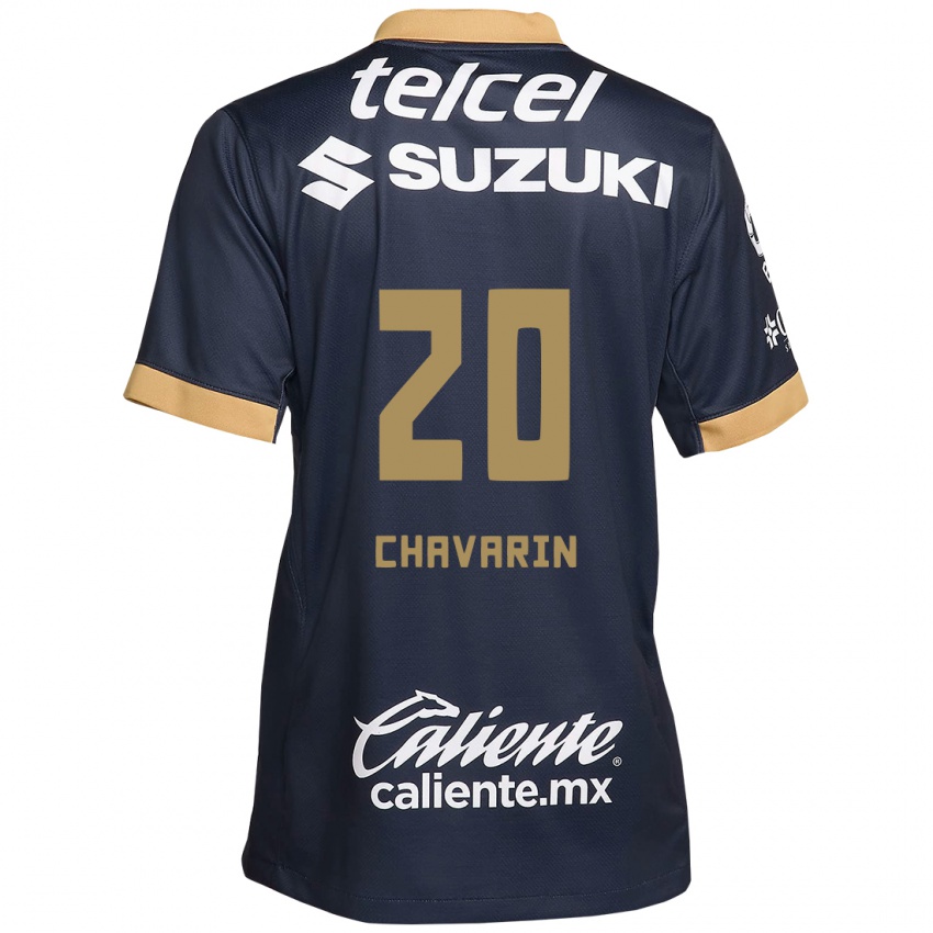 Hombre Camiseta Aerial Chavarin #20 Obsidiana Dorada Blanca 2ª Equipación 2024/25 La Camisa México