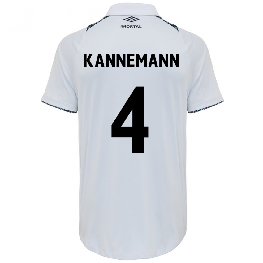 Hombre Camiseta Walter Kannemann #4 Blanco Azul 2ª Equipación 2024/25 La Camisa México