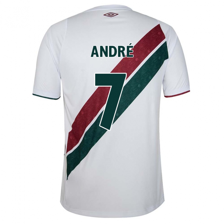 Hombre Camiseta André #7 Blanco Verde Granate 2ª Equipación 2024/25 La Camisa México