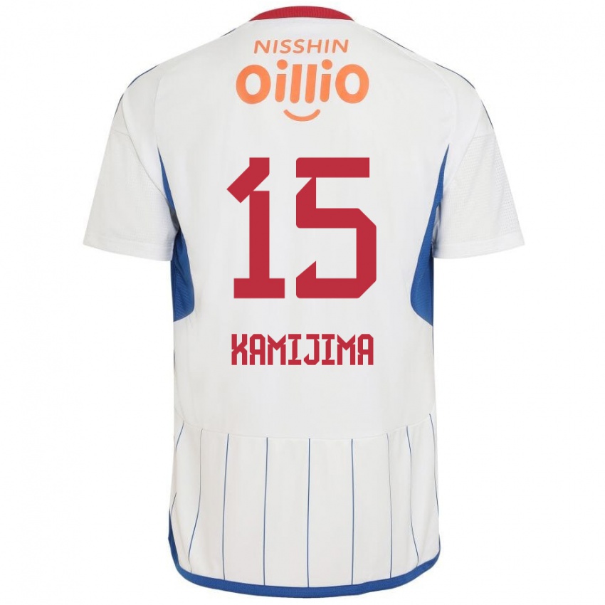 Hombre Camiseta Takumi Kamijima #15 Blanco Azul Rojo 2ª Equipación 2024/25 La Camisa México