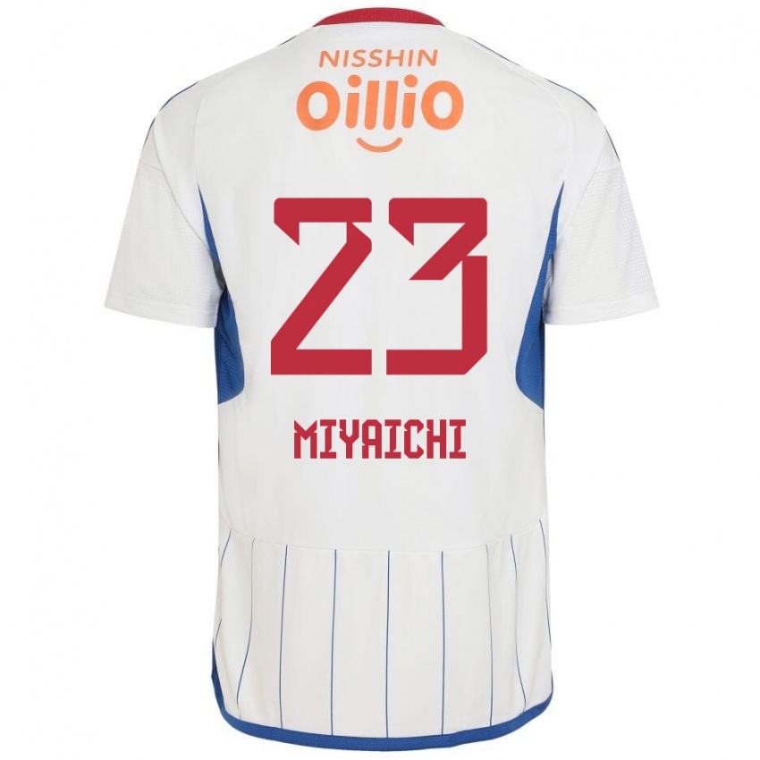 Hombre Camiseta Ryo Miyaichi #23 Blanco Azul Rojo 2ª Equipación 2024/25 La Camisa México