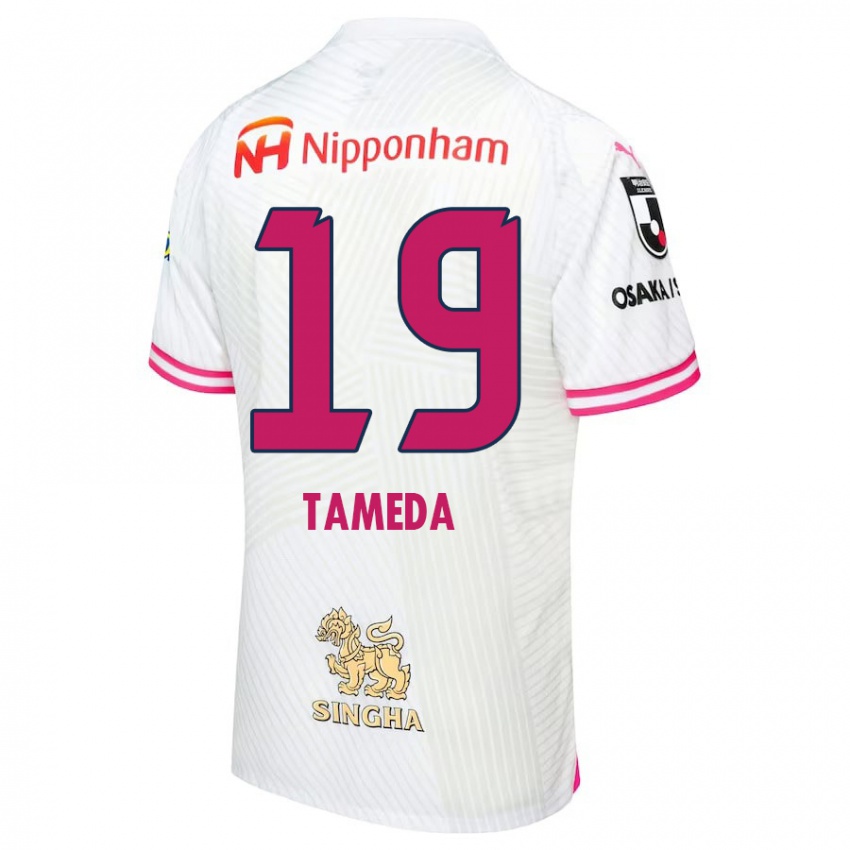 Hombre Camiseta Hirotaka Tameda #19 Blanco Rosa 2ª Equipación 2024/25 La Camisa México