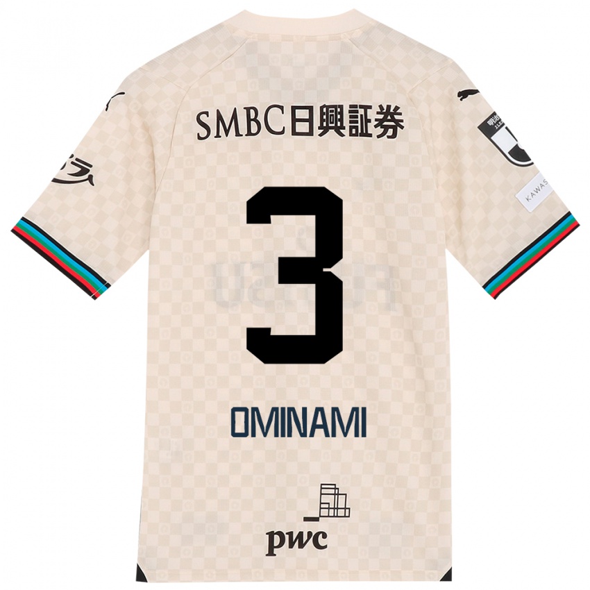 Hombre Camiseta Takuma Ominami #3 Blanco Gris 2ª Equipación 2024/25 La Camisa México