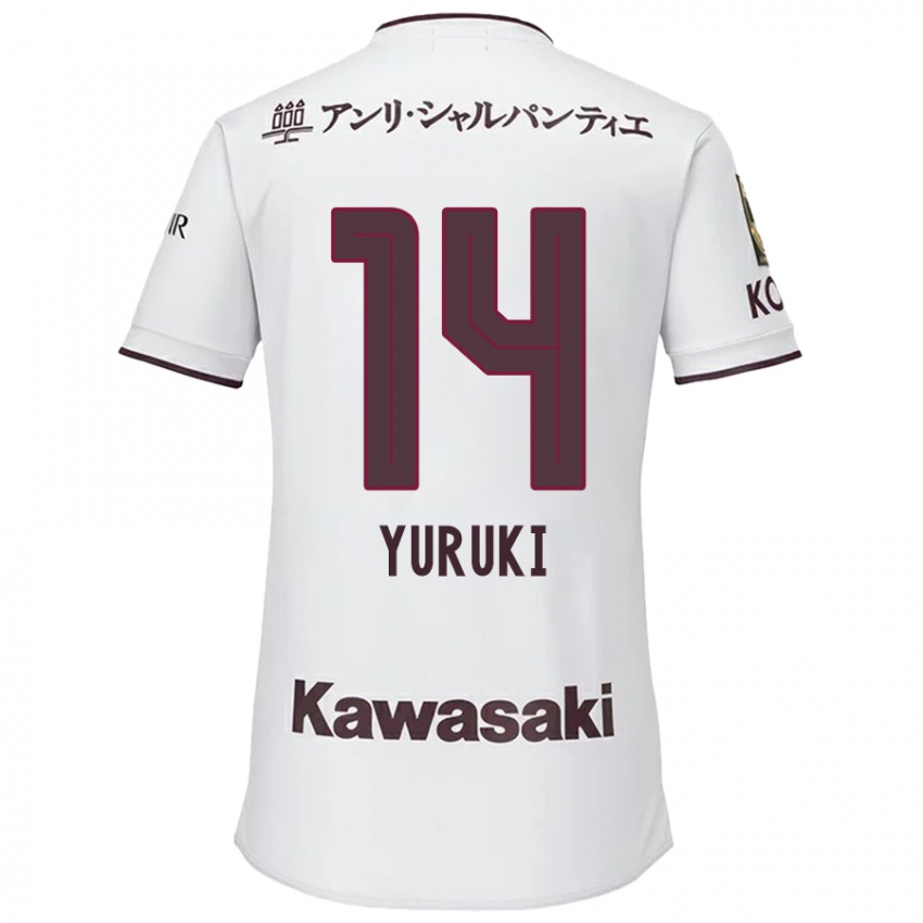 Hombre Camiseta Koya Yuruki #14 Blanco Rojo 2ª Equipación 2024/25 La Camisa México