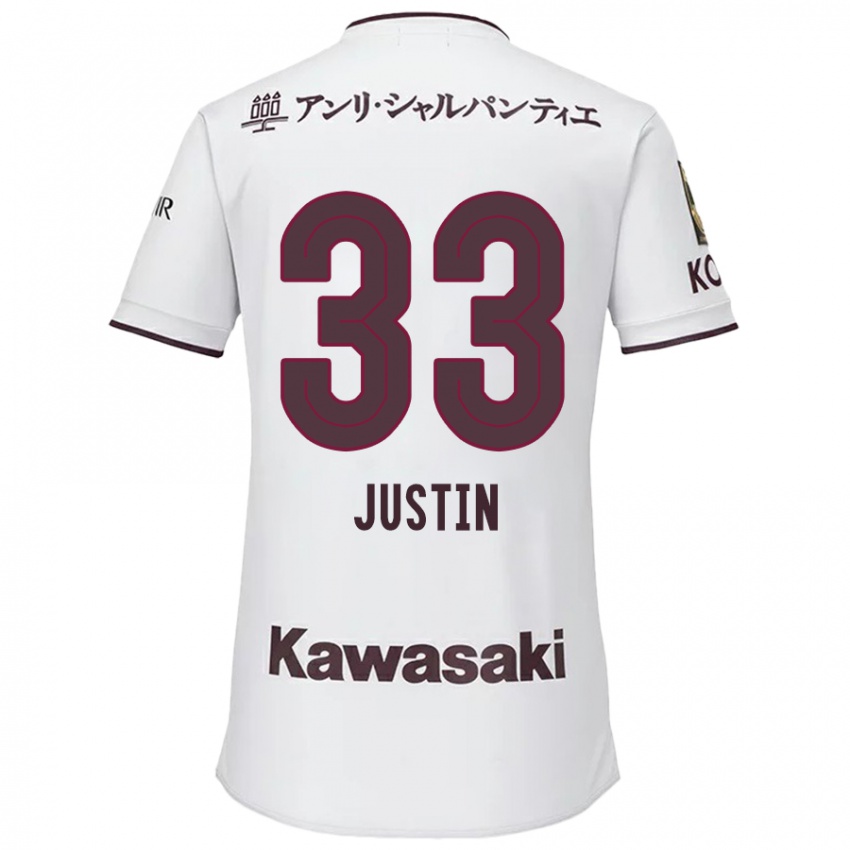 Hombre Camiseta Justin Homma #33 Blanco Rojo 2ª Equipación 2024/25 La Camisa México