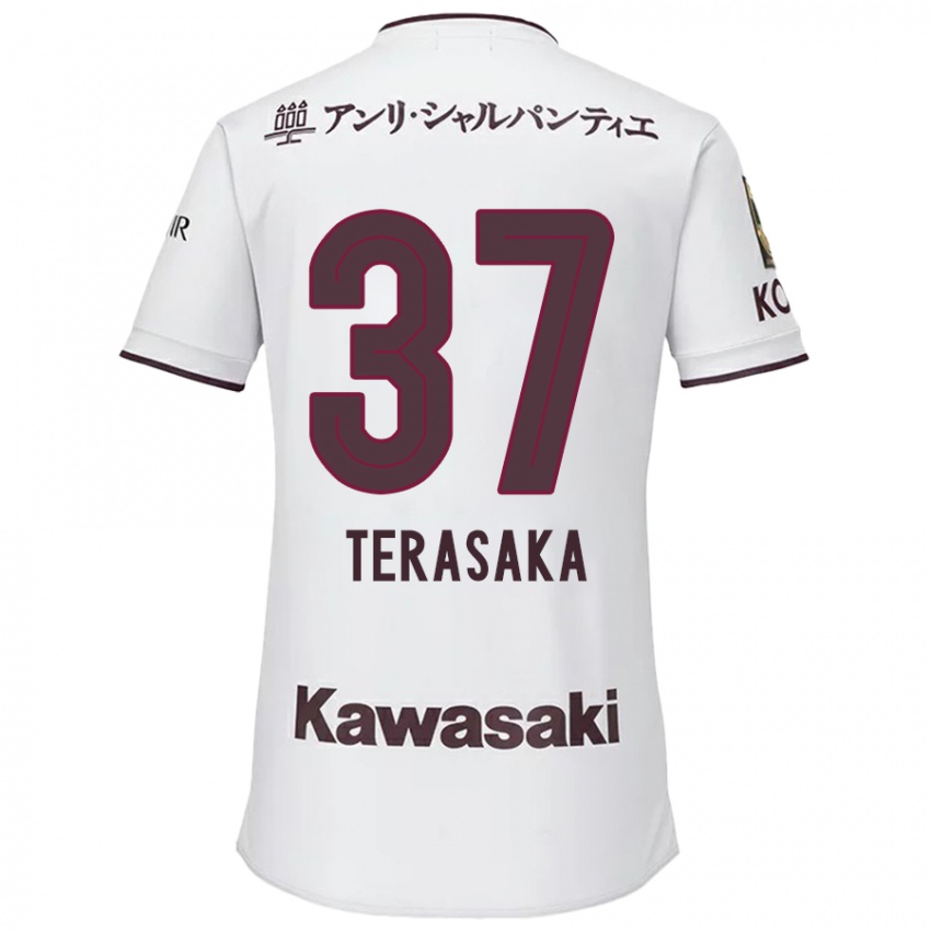 Hombre Camiseta Shogo Terasaka #37 Blanco Rojo 2ª Equipación 2024/25 La Camisa México