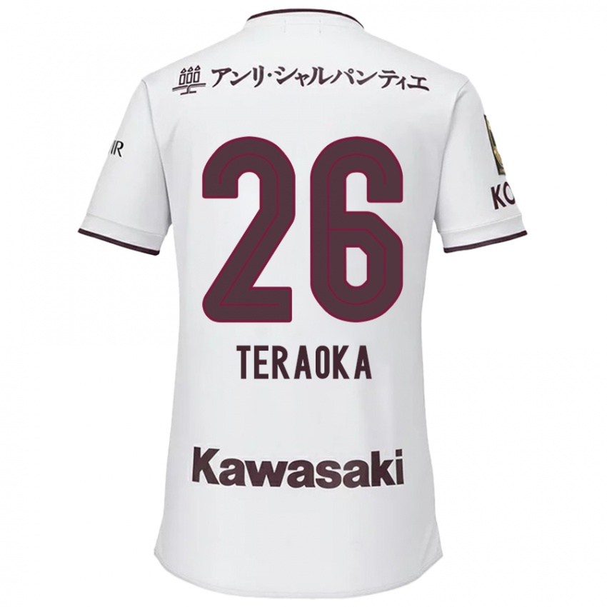 Hombre Camiseta Yuma Teraoka #26 Blanco Rojo 2ª Equipación 2024/25 La Camisa México