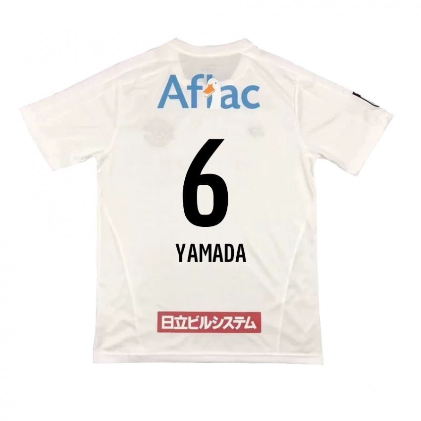 Hombre Camiseta Yuto Yamada #6 Blanco Negro 2ª Equipación 2024/25 La Camisa México