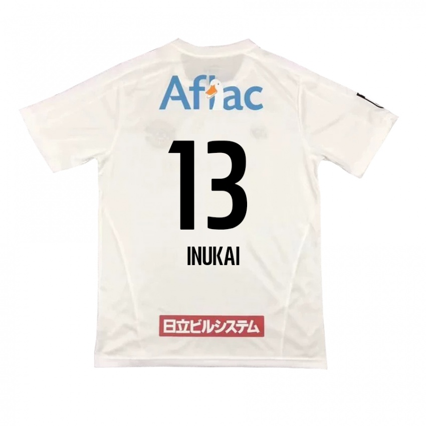 Hombre Camiseta Tomoya Inukai #13 Blanco Negro 2ª Equipación 2024/25 La Camisa México