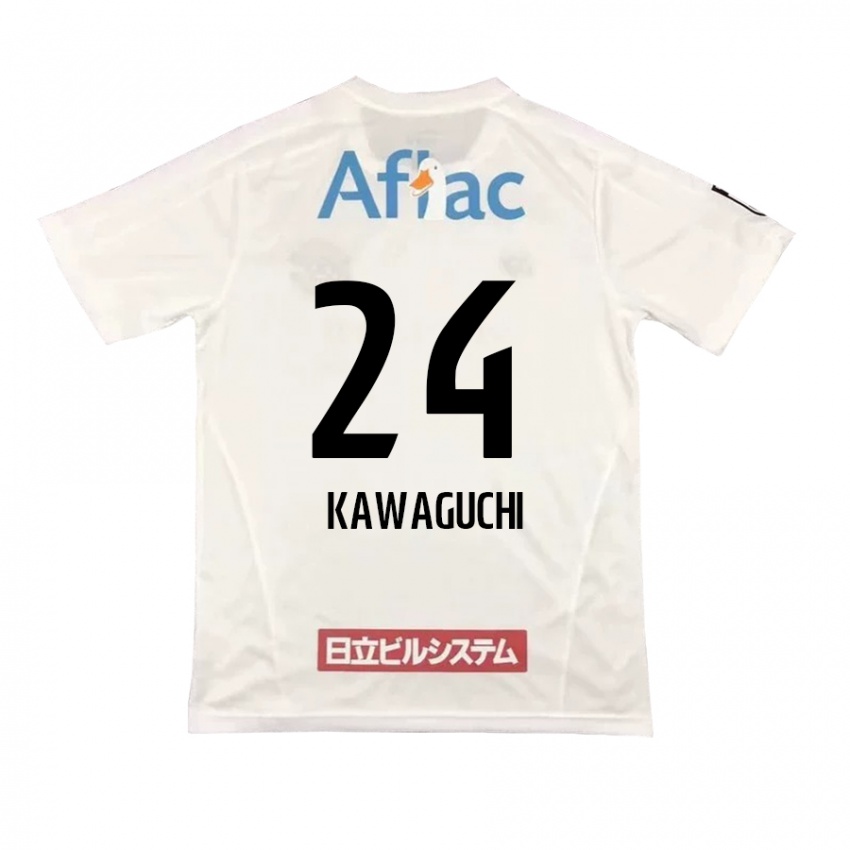 Hombre Camiseta Naoki Kawaguchi #24 Blanco Negro 2ª Equipación 2024/25 La Camisa México