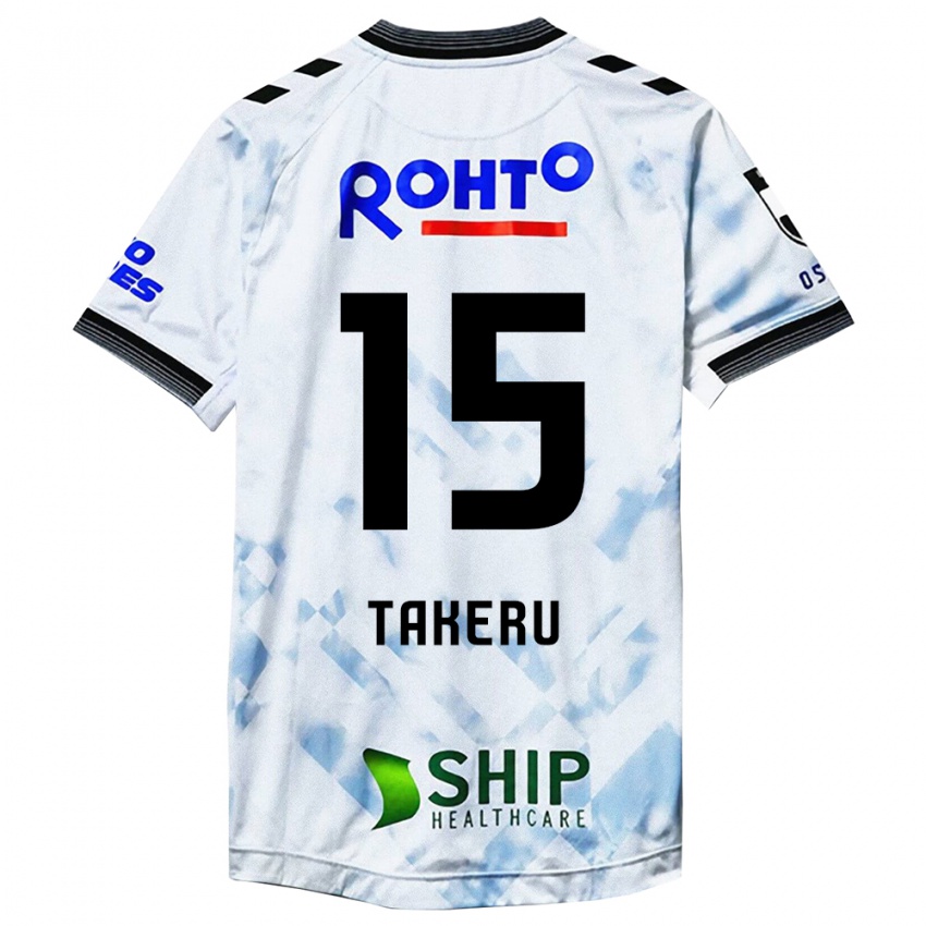 Hombre Camiseta Takeru Kishimoto #15 Blanco Negro 2ª Equipación 2024/25 La Camisa México