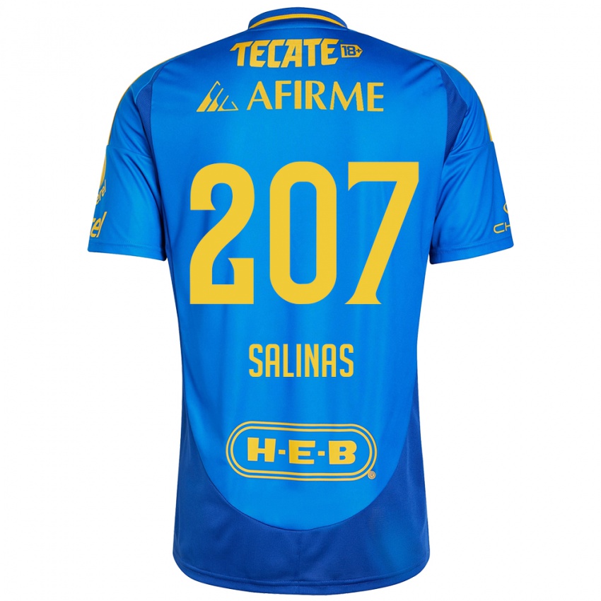 Hombre Camiseta Marcelo Salinas #207 Azul Amarillo 2ª Equipación 2024/25 La Camisa México