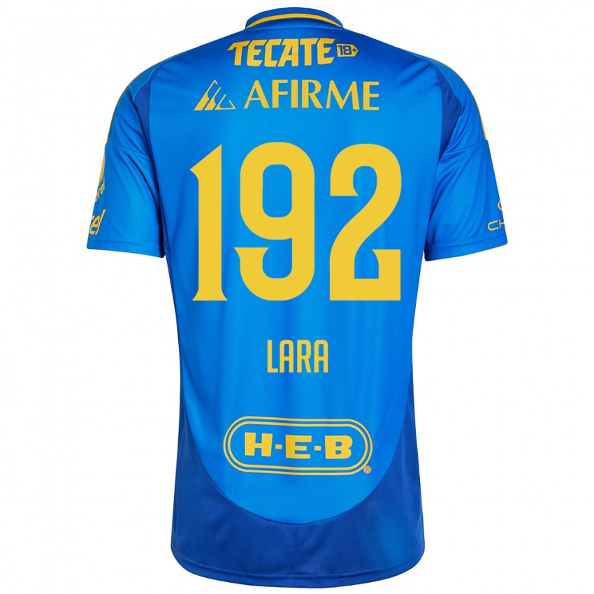 Hombre Camiseta Miguel Lara #192 Azul Amarillo 2ª Equipación 2024/25 La Camisa México