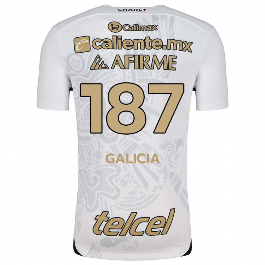 Hombre Camiseta Carlos Galicia #187 Blanco Negro 2ª Equipación 2024/25 La Camisa México