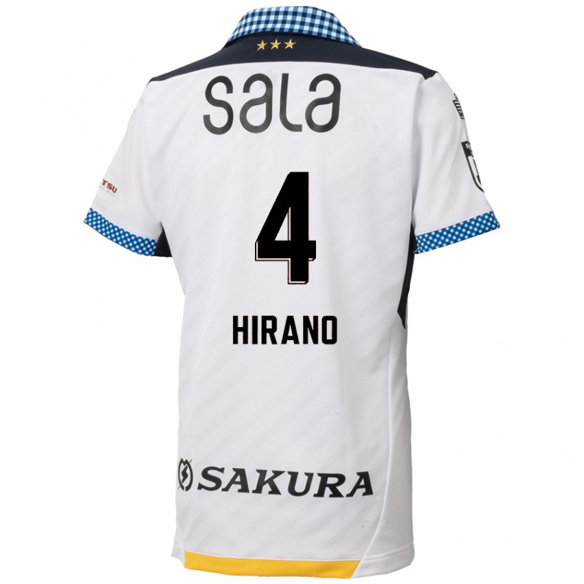 Hombre Camiseta Rion Hirano #4 Blanco Negro 2ª Equipación 2024/25 La Camisa México