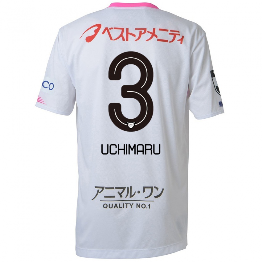 Hombre Camiseta Kanta Uchimaru #3 Blanco Azul Rosa 2ª Equipación 2024/25 La Camisa México