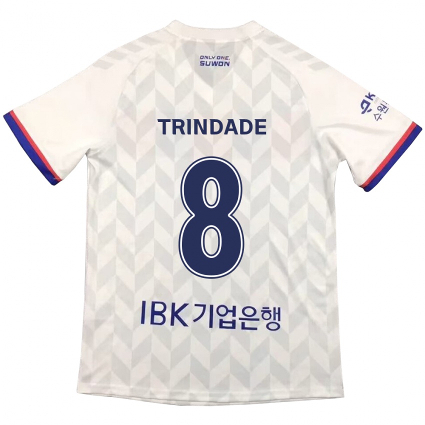 Hombre Camiseta Matheus Trindade #8 Blanco Azul 2ª Equipación 2024/25 La Camisa México