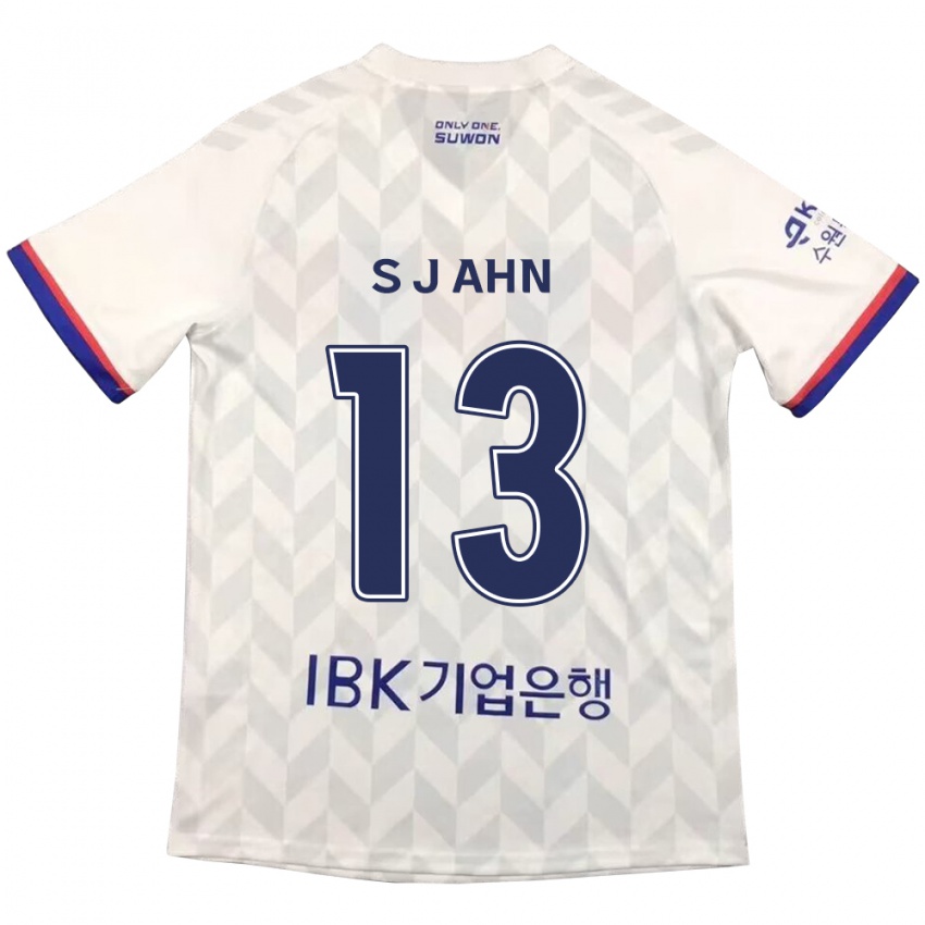 Hombre Camiseta Jun-Su Ahn #13 Blanco Azul 2ª Equipación 2024/25 La Camisa México