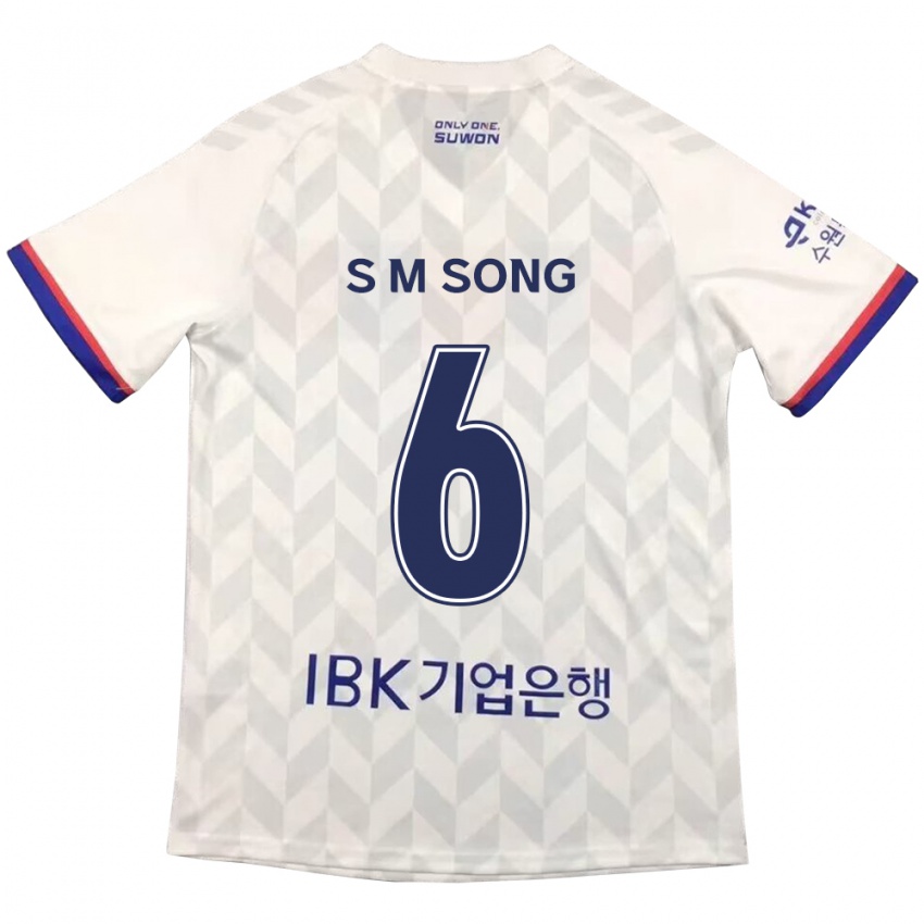 Hombre Camiseta Min-Seob Song #6 Blanco Azul 2ª Equipación 2024/25 La Camisa México