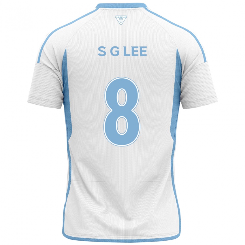 Hombre Camiseta Gyu-Sung Lee #8 Blanco Azul 2ª Equipación 2024/25 La Camisa México