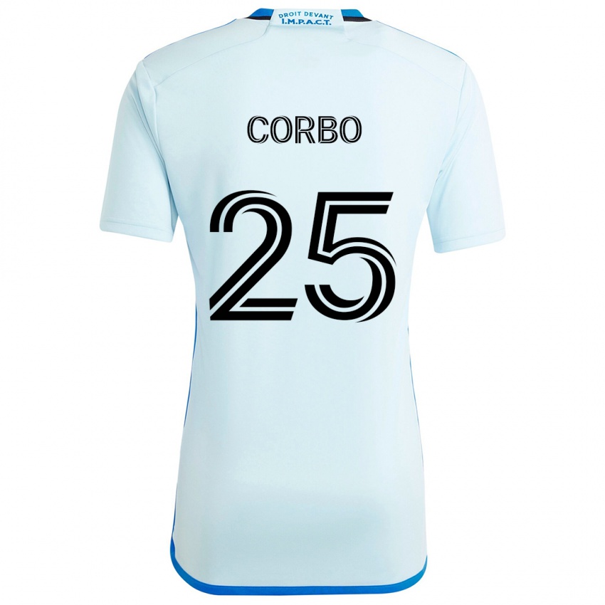 Hombre Camiseta Gabriele Corbo #25 Azul Hielo 2ª Equipación 2024/25 La Camisa México