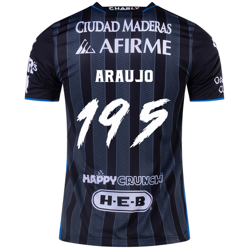 Hombre Camiseta Diego Araujo #195 Blanco Negro 2ª Equipación 2024/25 La Camisa México