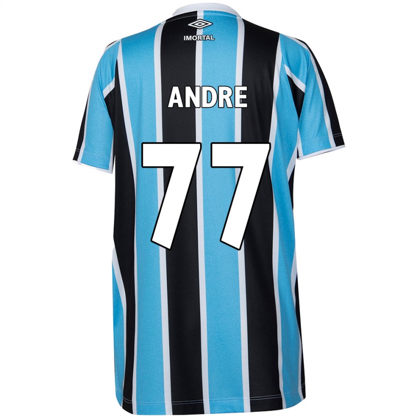 Mujer Camiseta André #77 Azul Negro Blanco 1ª Equipación 2024/25 La Camisa México