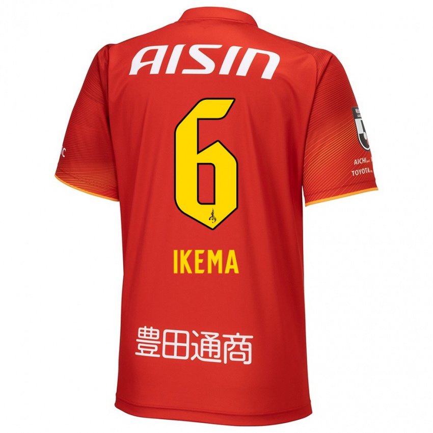 Mujer Camiseta Kano Ikema #6 Rojo Blanco Amarillo 1ª Equipación 2024/25 La Camisa México