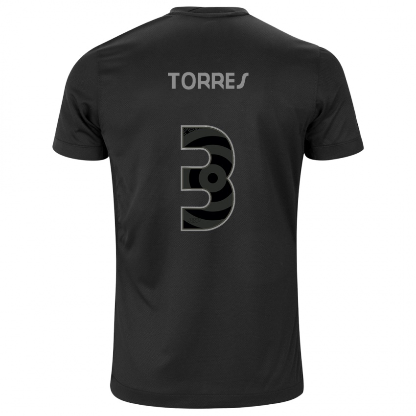 Mujer Camiseta Felix Torres #3 Negro 2ª Equipación 2024/25 La Camisa México