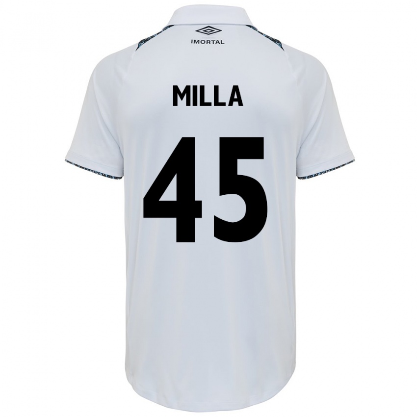 Mujer Camiseta Lucas Milla #45 Blanco Azul 2ª Equipación 2024/25 La Camisa México