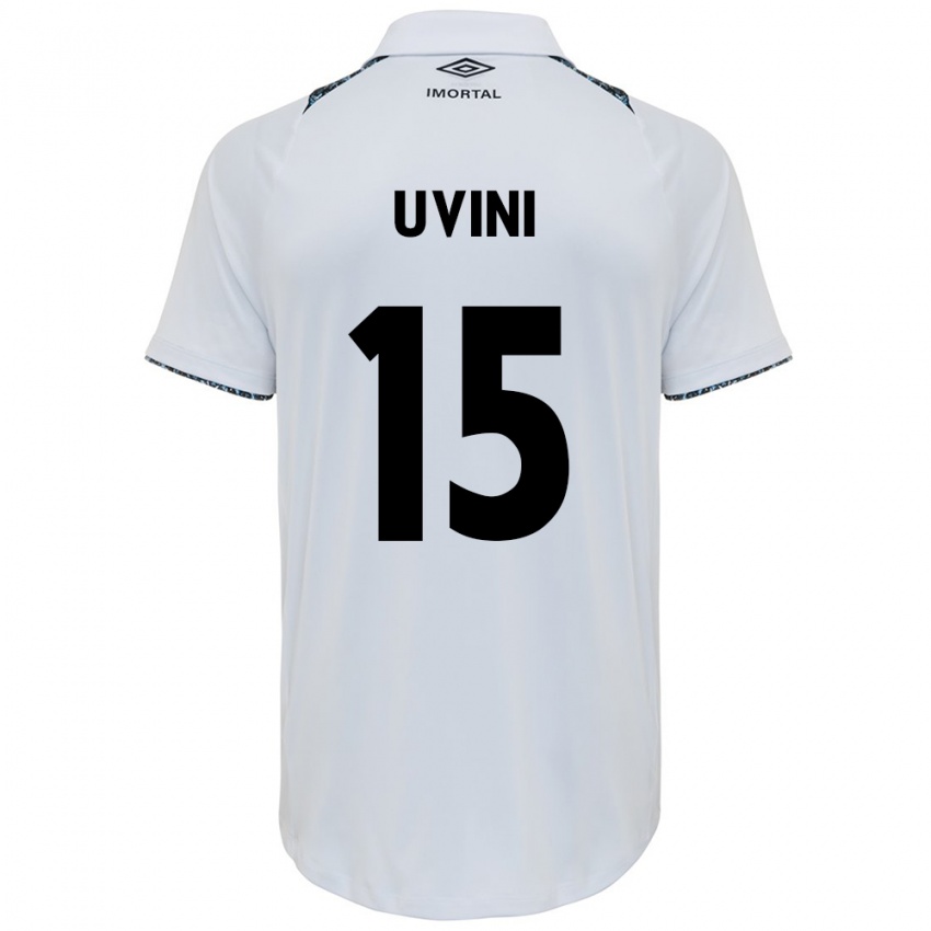 Mujer Camiseta Bruno Uvini #15 Blanco Azul 2ª Equipación 2024/25 La Camisa México