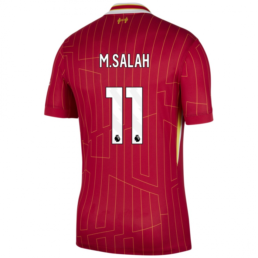 Niño Camiseta Mohamed Salah #11 Rojo Amarillo Blanco 1ª Equipación 2024/25 La Camisa México