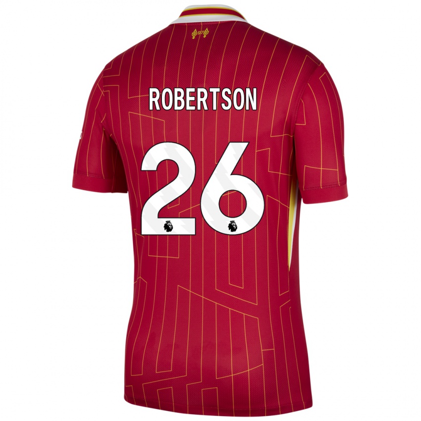 Niño Camiseta Andrew Robertson #26 Rojo Amarillo Blanco 1ª Equipación 2024/25 La Camisa México