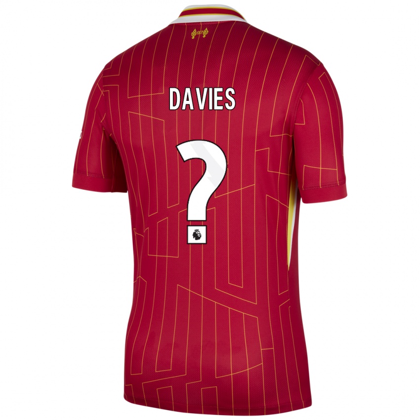 Niño Camiseta Harvey Davies #0 Rojo Amarillo Blanco 1ª Equipación 2024/25 La Camisa México