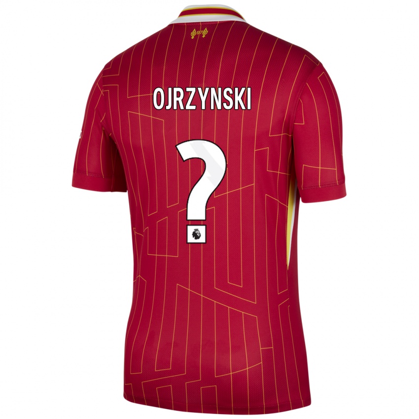 Niño Camiseta Jakub Ojrzynski #0 Rojo Amarillo Blanco 1ª Equipación 2024/25 La Camisa México