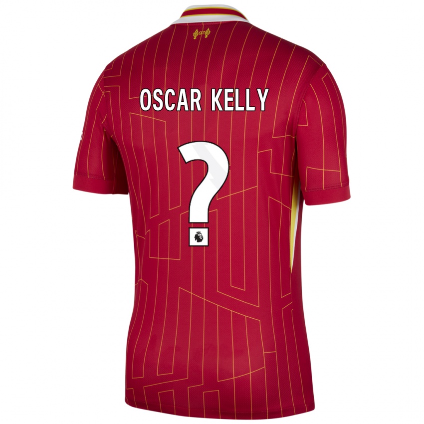 Niño Camiseta Oscar Kelly #0 Rojo Amarillo Blanco 1ª Equipación 2024/25 La Camisa México