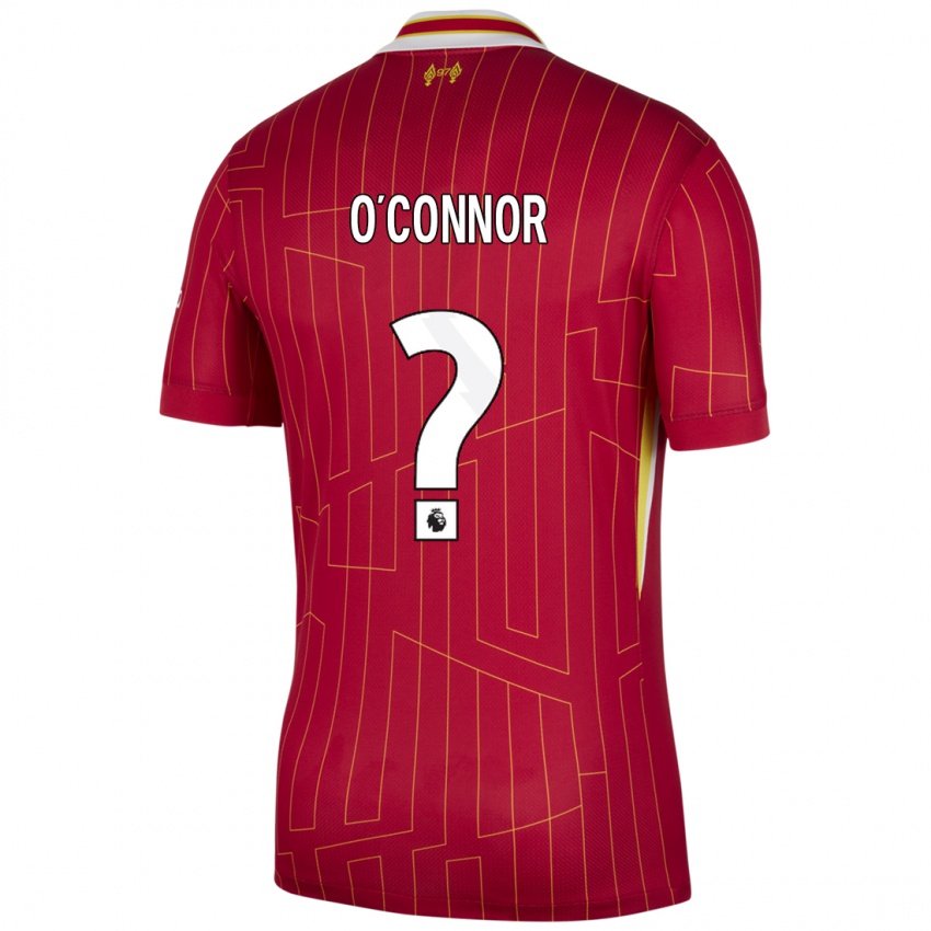 Niño Camiseta Ollie O'connor #0 Rojo Amarillo Blanco 1ª Equipación 2024/25 La Camisa México