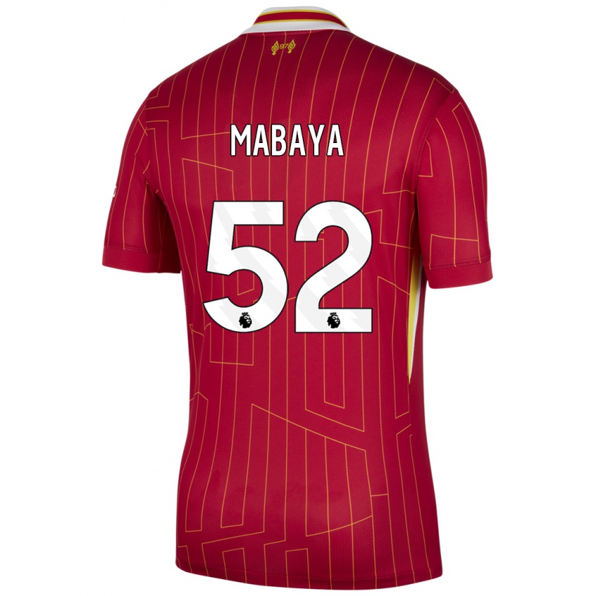 Niño Camiseta Isaac Mabaya #52 Rojo Amarillo Blanco 1ª Equipación 2024/25 La Camisa México